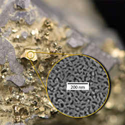 Nanoporous gold might look like normal gold, but differentiating features emerge under high magnification.