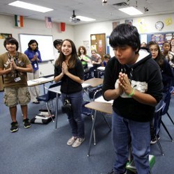 students in Hindi class