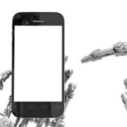 Robot hands, smartphone