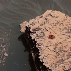 NASA Curiosity rover drill hole