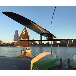 An albatross glider skims the Charles River in eastern Massachusetts.