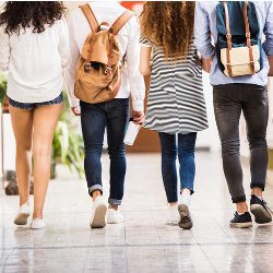 students in hallway