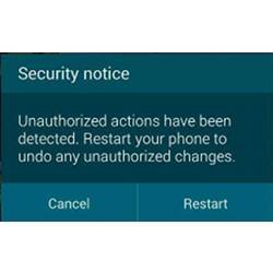 A phone-based security warning.