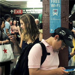 Smartphones on NYC subway