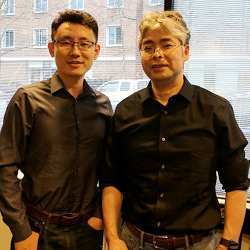 Researchers Ronghui Gu (left) and Zhong Shao.