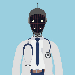 robot doctor, illustration