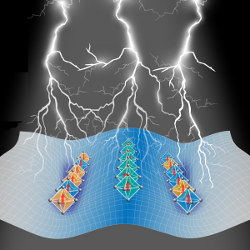 electrons 'slowing down,' illustration