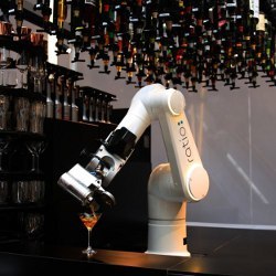 robot serving a cocktail