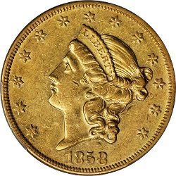 1858 Liberty Head gold coin