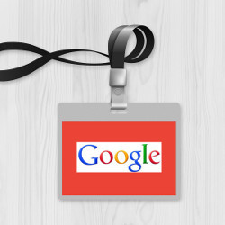 red Google badge, illustration