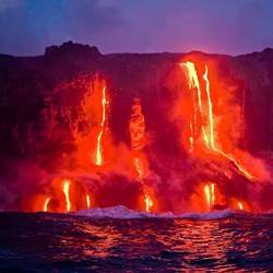 Hawaii's Kilauea volcano erupting. 