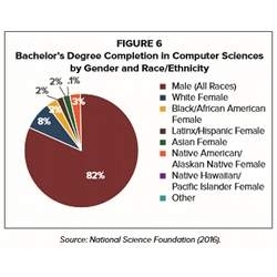 A National Science Foundation breakdown of bachelor degree completions in computer science.