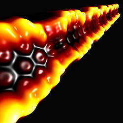 Scanning tunneling microscope image of a topological nanoribbon superlattice.