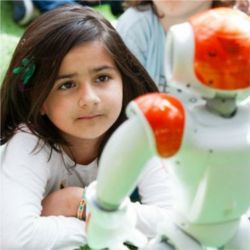 Girl and robot