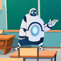 robot in classroom