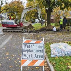 Replacing water pipes in Flint, MI.