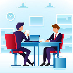 job interview, illustration