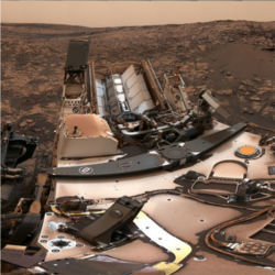 Curiosity rover at Vera Rubin Ridge, Mars