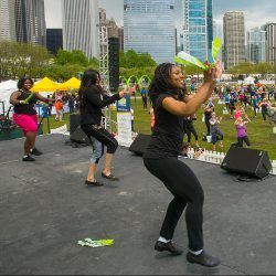 dancers on a public stage