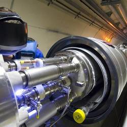 A portion of the Large Hadron Collider, the worlds most powerful particle accelerator. 