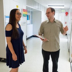 ANL intern Savanna Dautle and chemist David Bross 