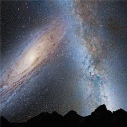 Colliding Milky Way, Andromeda galaxies