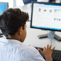 student at computer