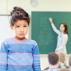 A young student has trouble following classwork.