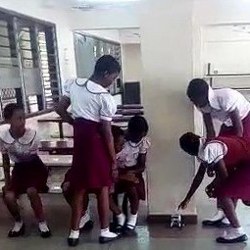 girls test Lego robot in Ghana