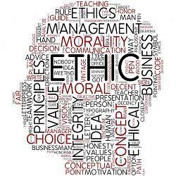 An ethics word cloud.