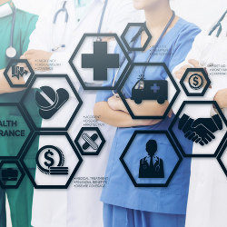 medical professionals and data concept