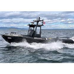 An autonomous boat being used during the month-long NATO exercise.