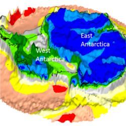 GOCE map of Antarctica on bedrock topography