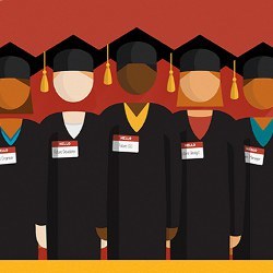 college graduates, illustration