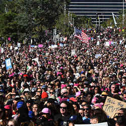 A political rally in Los Angeles earlier this year.