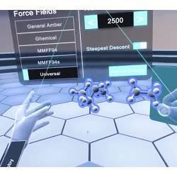 Designing molecular structures in virtual reality.