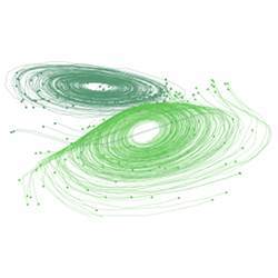 The trajectories of neural ordinary differential equations.