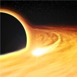 Hot matter orbiting black hole