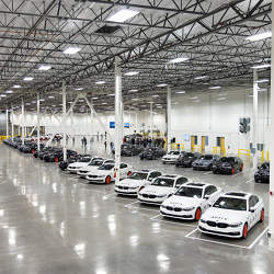 Autonomous cars in the Aptiv Las Vegas Technical Center.