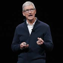 Apple CEO Tim Cook said Apple's business model is better than competitors' because it sells devices instead of advertising.