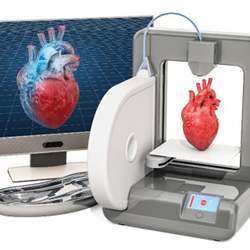 Using three-dimensional printing to create a replacement heart.