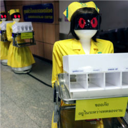 Robots in nurse uniforms
