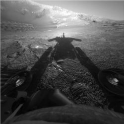 Opportunity rover shadow, Mars