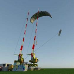 A kite-based wind energy system. 