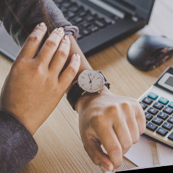 worker checking watch