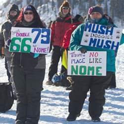 Iditarod spectators.