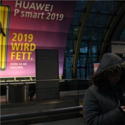 Huawei ad, Berlin railway station