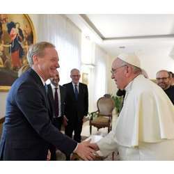 Pope Francis meeting Microsoft president Brad Smith.