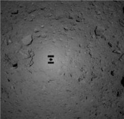 Hayabusa2 above asteroid Ryugu