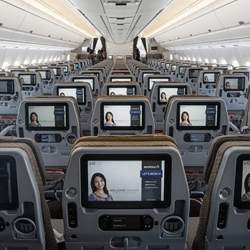 Many airplane seat backs incorporate cameras. 